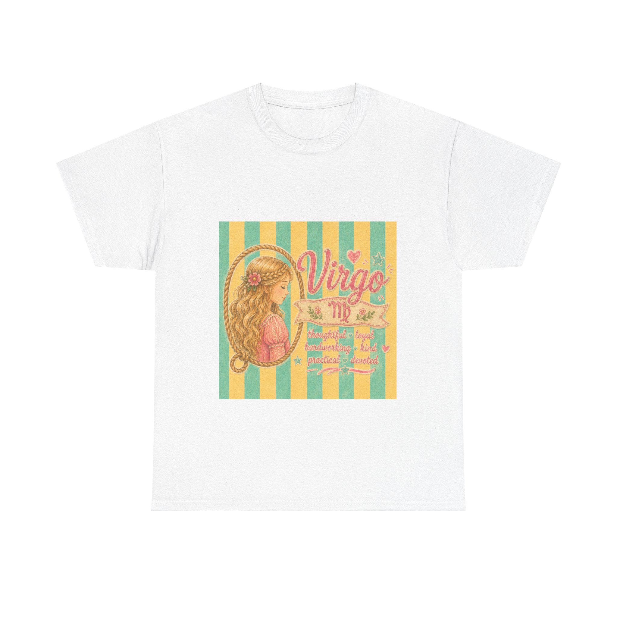 Virgo Zodiac Maiden Tee | Retro Striped Astrology Graphic Tee, Excellent Gift!