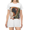Embroidered Guinea Pig Illustration T-Shirt Dress | Floral Patchwork Rodent, Excellent Gift!