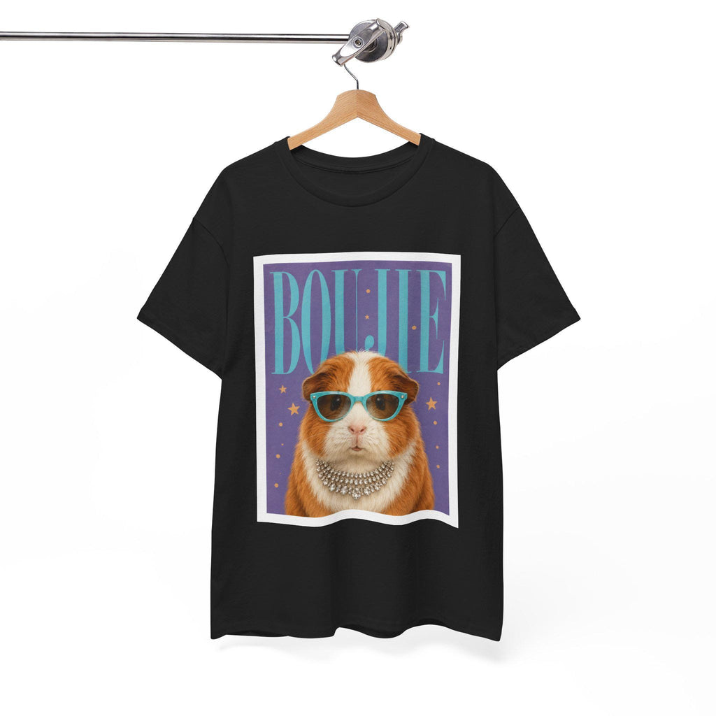 Boujie Guinea Pig Sunglasses Pearls Portrait T-Shirt, Retro Cavy Lover Tee, Excellent Gift!