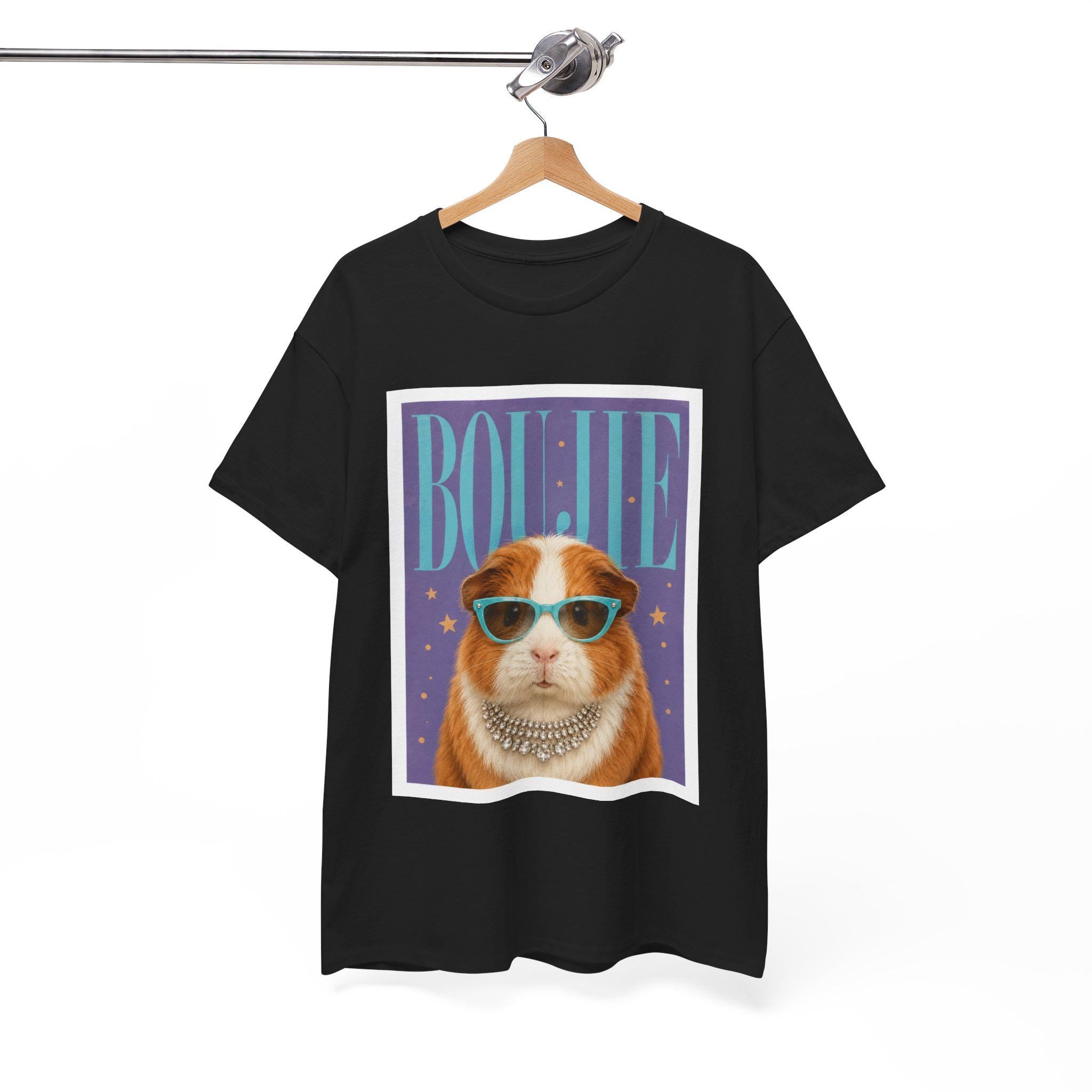 Boujie Guinea Pig Sunglasses Pearls Portrait T-Shirt, Retro Cavy Lover Tee, Excellent Gift!