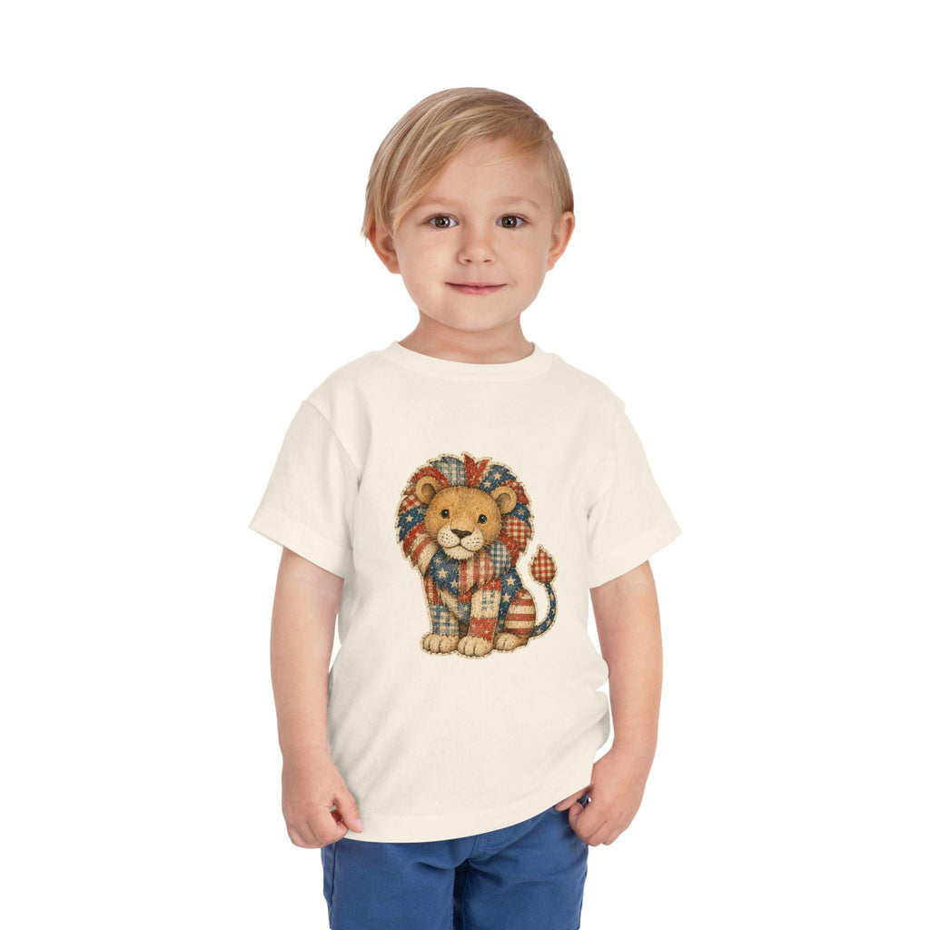 Patchwork Lion Toddler Tee | Hand-Drawn Nursery Animal Shirt, Excellent Gift!