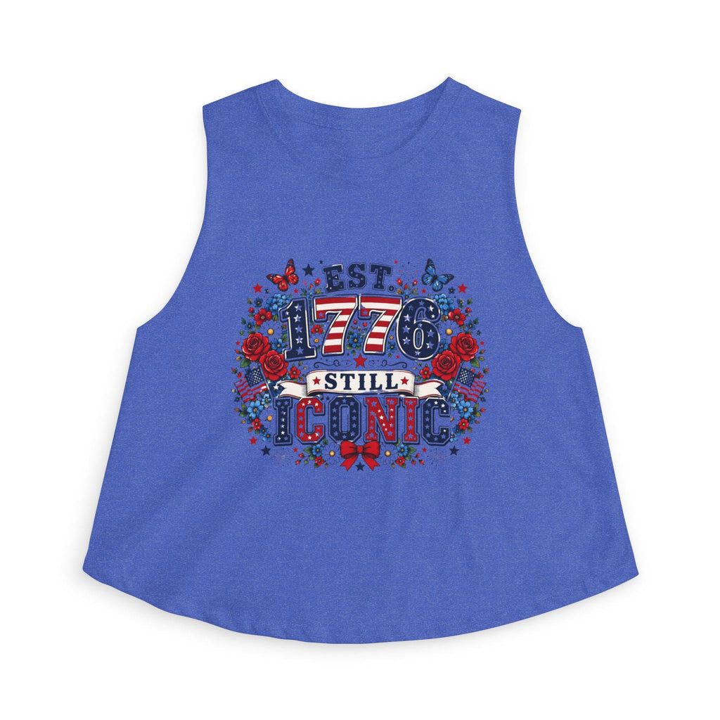 Women's Patriotic Crop Top | Est. 1776 Iconic Graphic, Americana Floral Design, Excellent Gift!