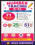 Number Tracing Worksheets 0–51 Printable, 71 Page Preschool Number Workbook, Pre-K Counting Activities PDF
