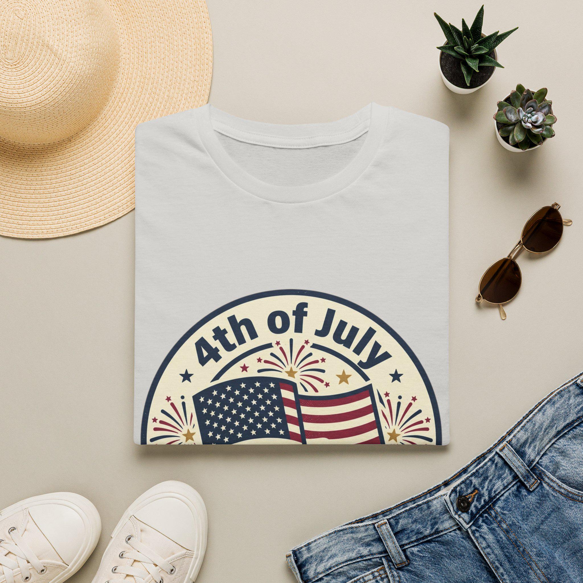 4th of July Flag Emblem T-Shirt | Celebrate Freedom, Fireworks
