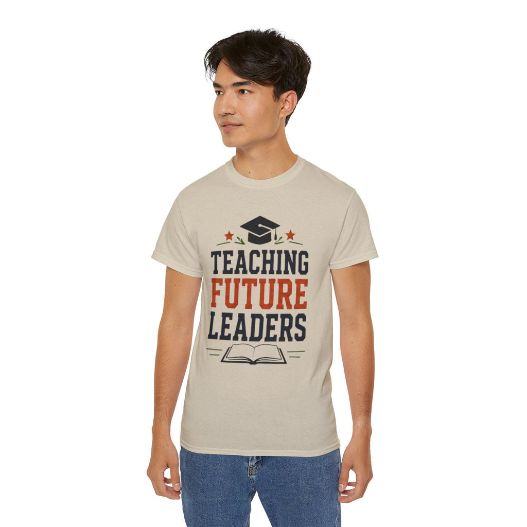 Teaching Future Leaders T-Shirt | Teacher Graduation Cap Book Design | Father's Day, Dad Birthday Gift, Excellent Gift!