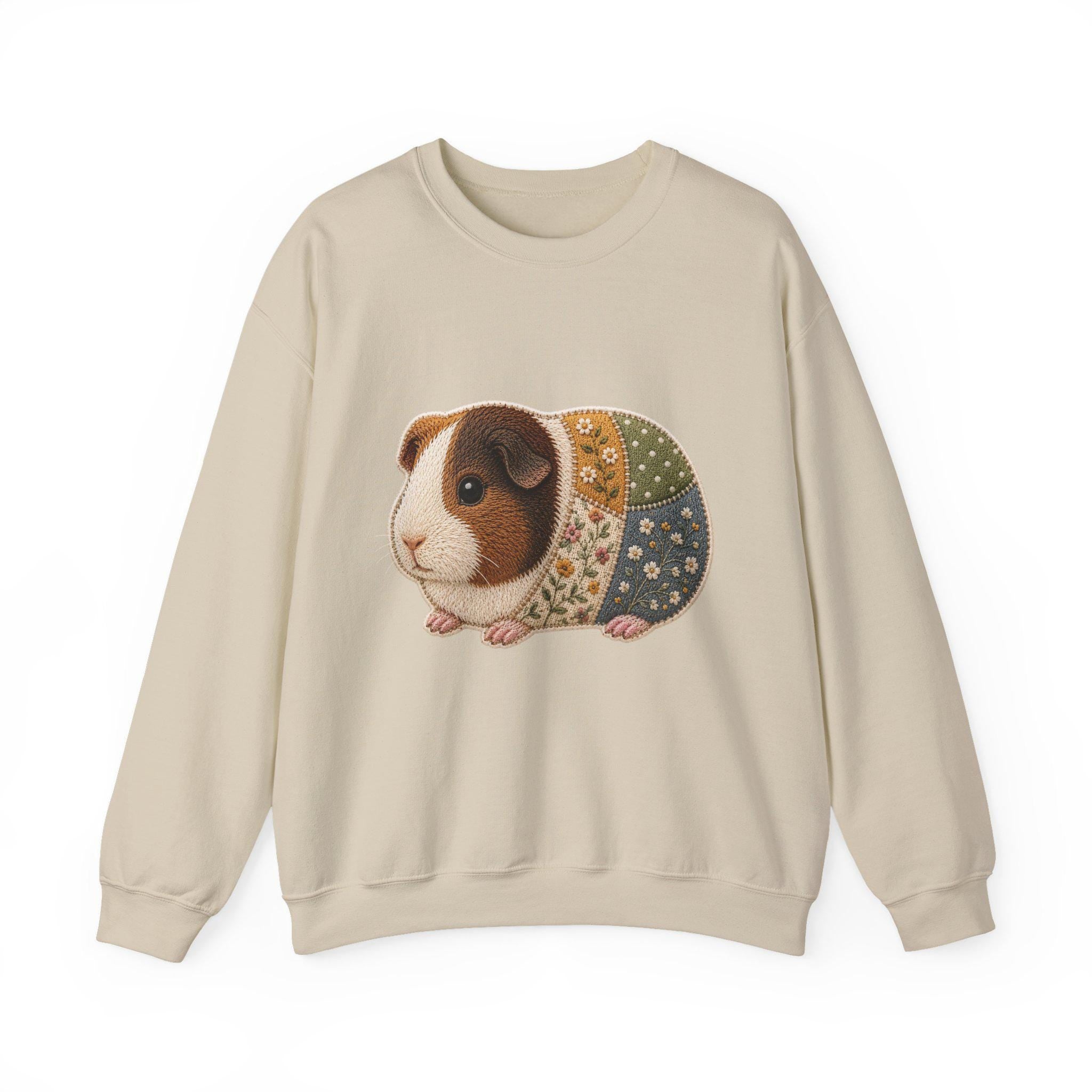 Patchwork Guinea Pig Sweatshirt | Quilted Animal Crewneck, Excellent Gift!