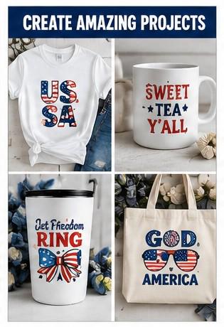 100+ 4th of July PNG Clipart Bundle | Patriotic USA Graphics | American Flag Sublimation Designs | Commercial Use