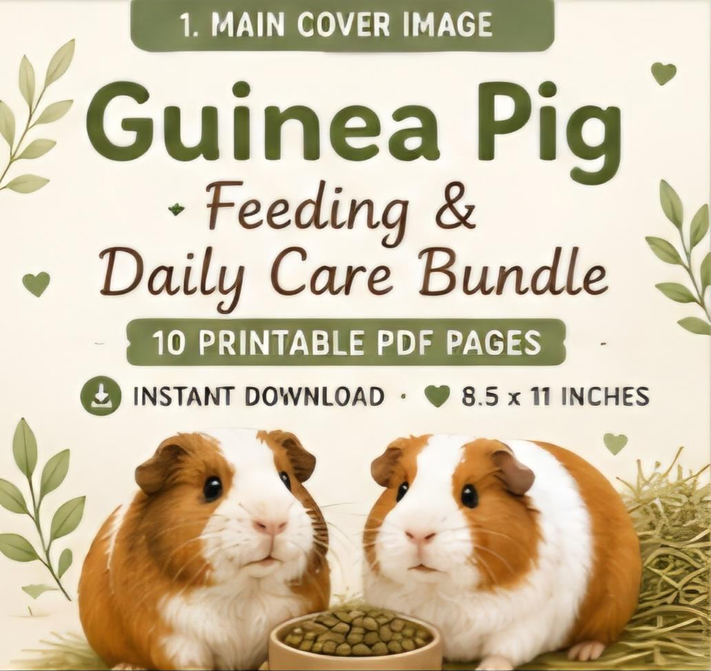 Guinea Pig Feeding and Daily Care Tracker Printable (PDF Download)