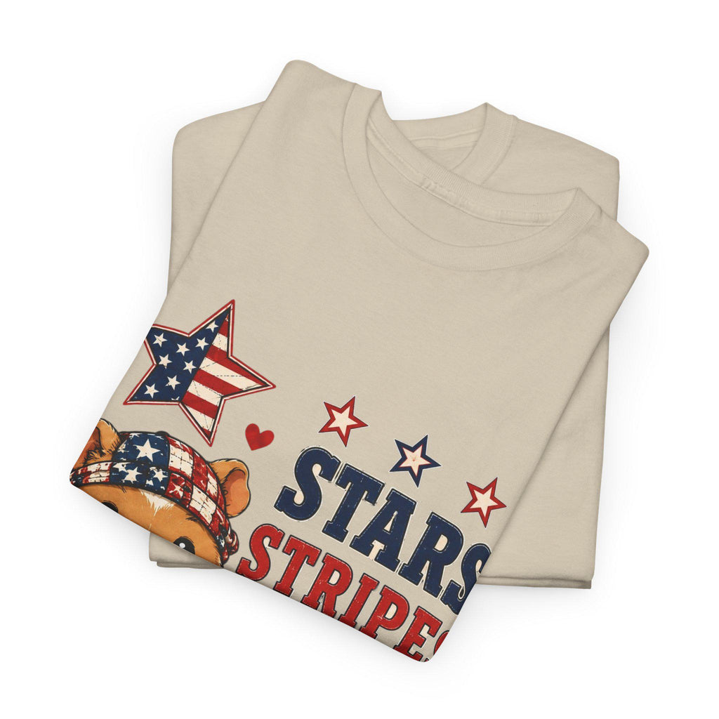 Stars Stripes & Snacks Hamster T-Shirt | Patriotic Fourth of July Tee, Excellent Gift!