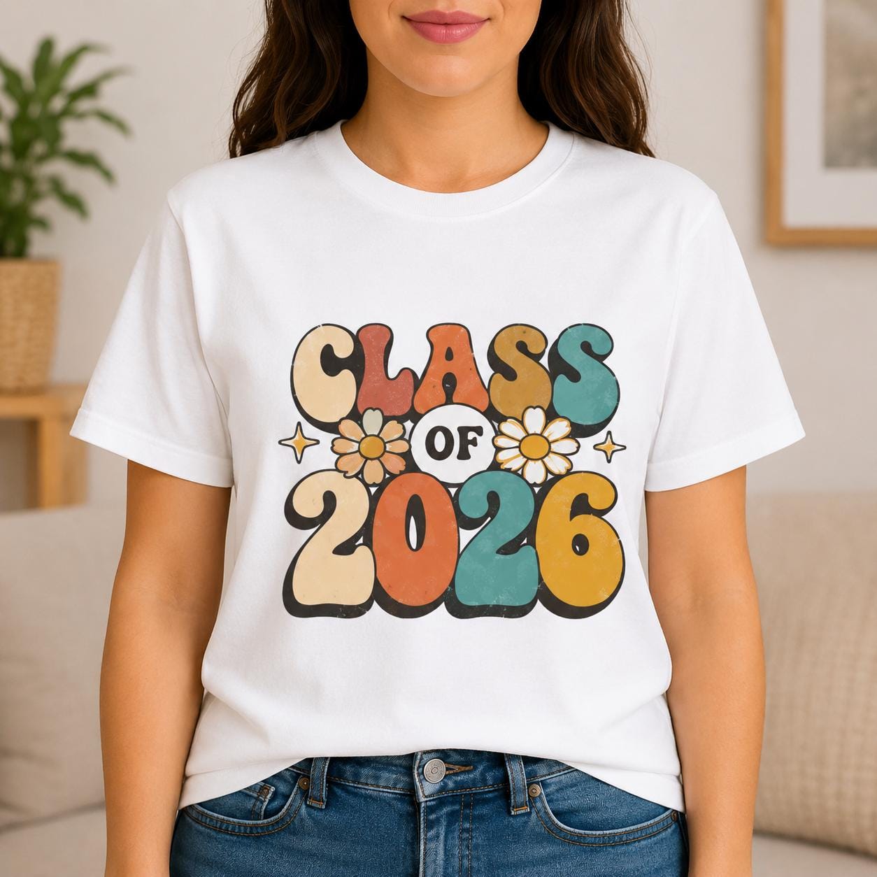 Class of 2026 Retro Flowers T-Shirt | Graduation Tee 250th Anniversary, Father's Day Gift, Excellent Gift!