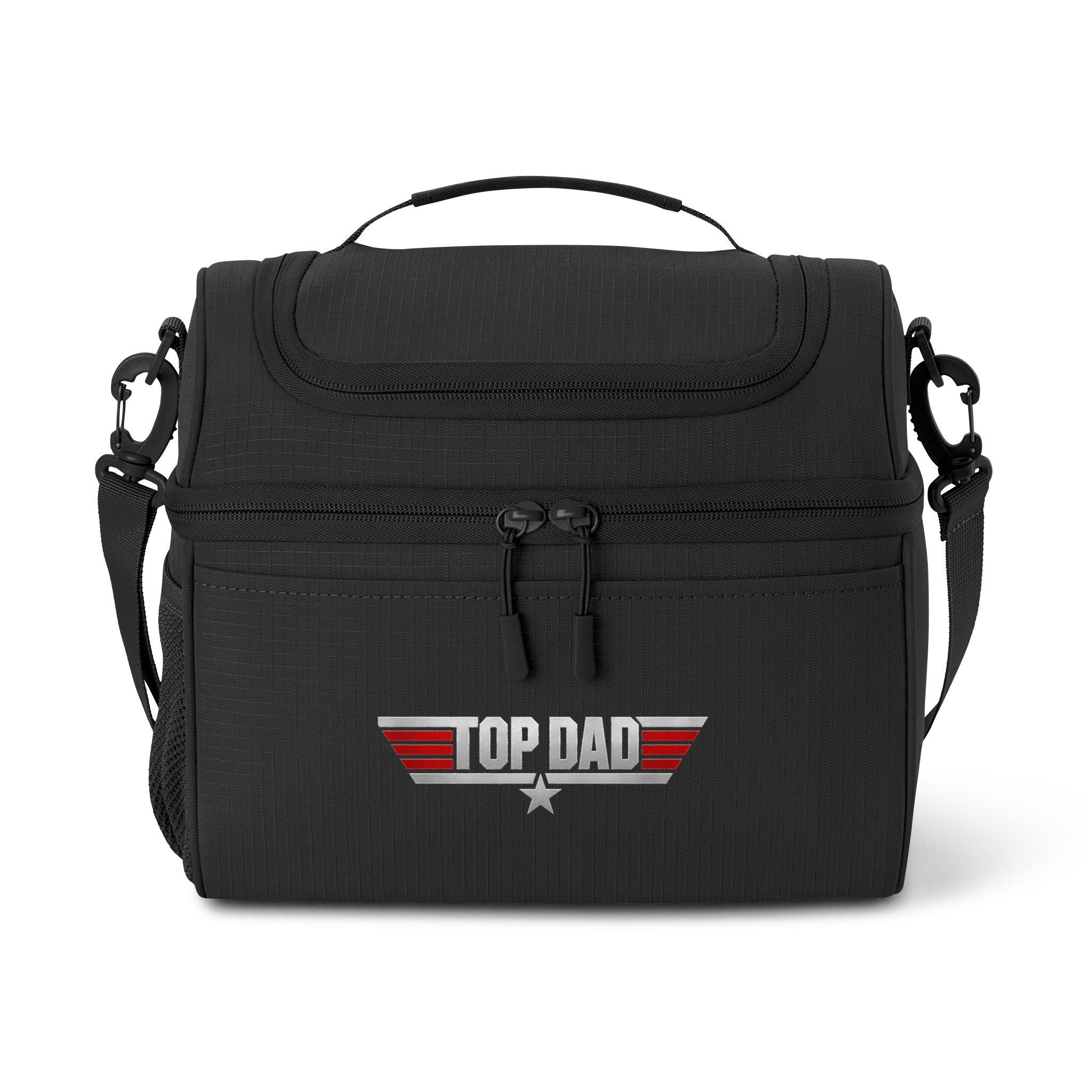 Top Dad Cooler Bag | Insulated Lunch Tote, Patriotic Stripe Design, Excellent Gift!