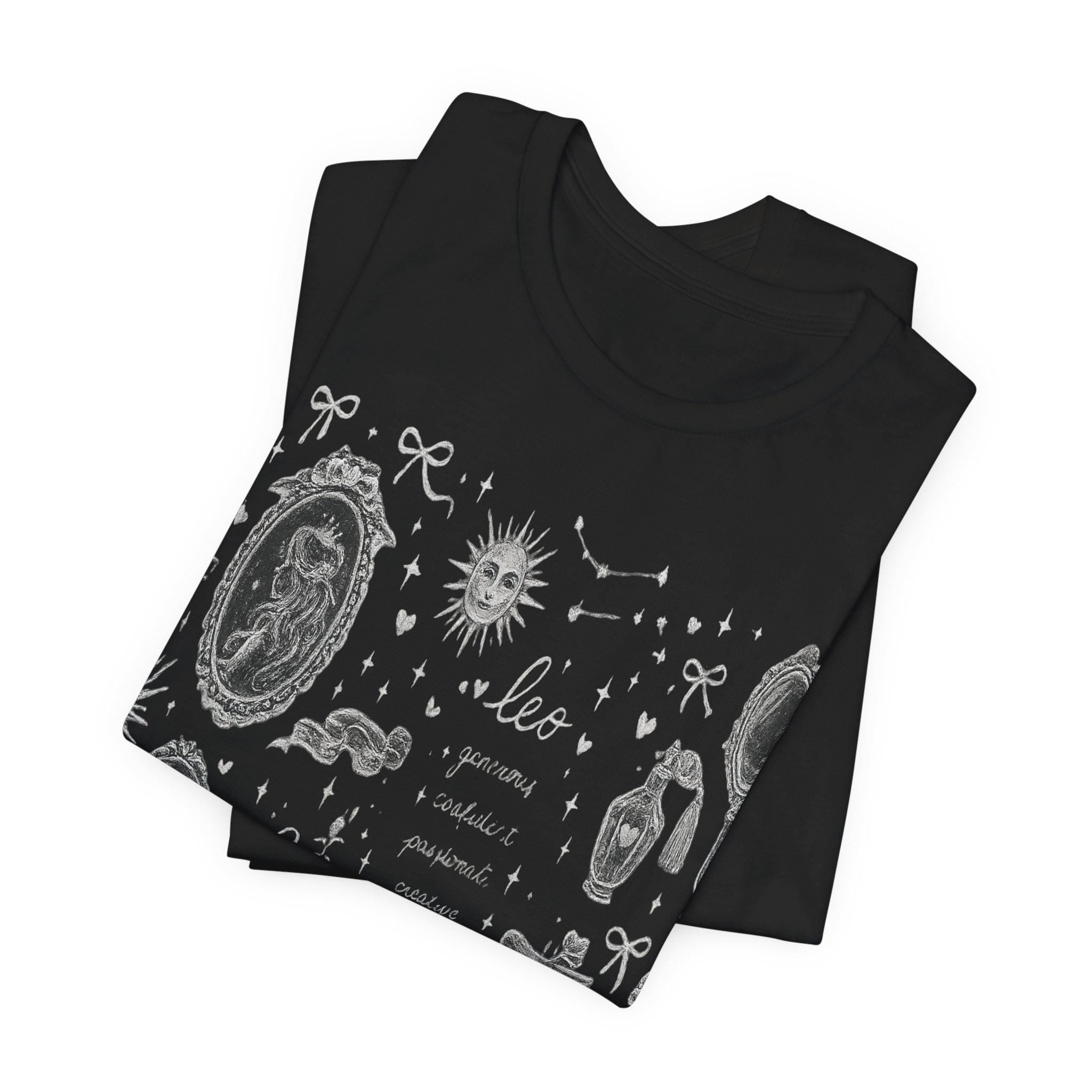 Leo Constellation Illustration T-Shirt | Zodiac Lion Astrology Print, Excellent Gift!