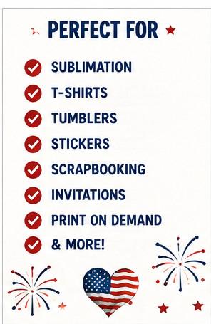 100+ 4th of July PNG Clipart Bundle | Patriotic USA Graphics | American Flag Sublimation Designs | Commercial Use