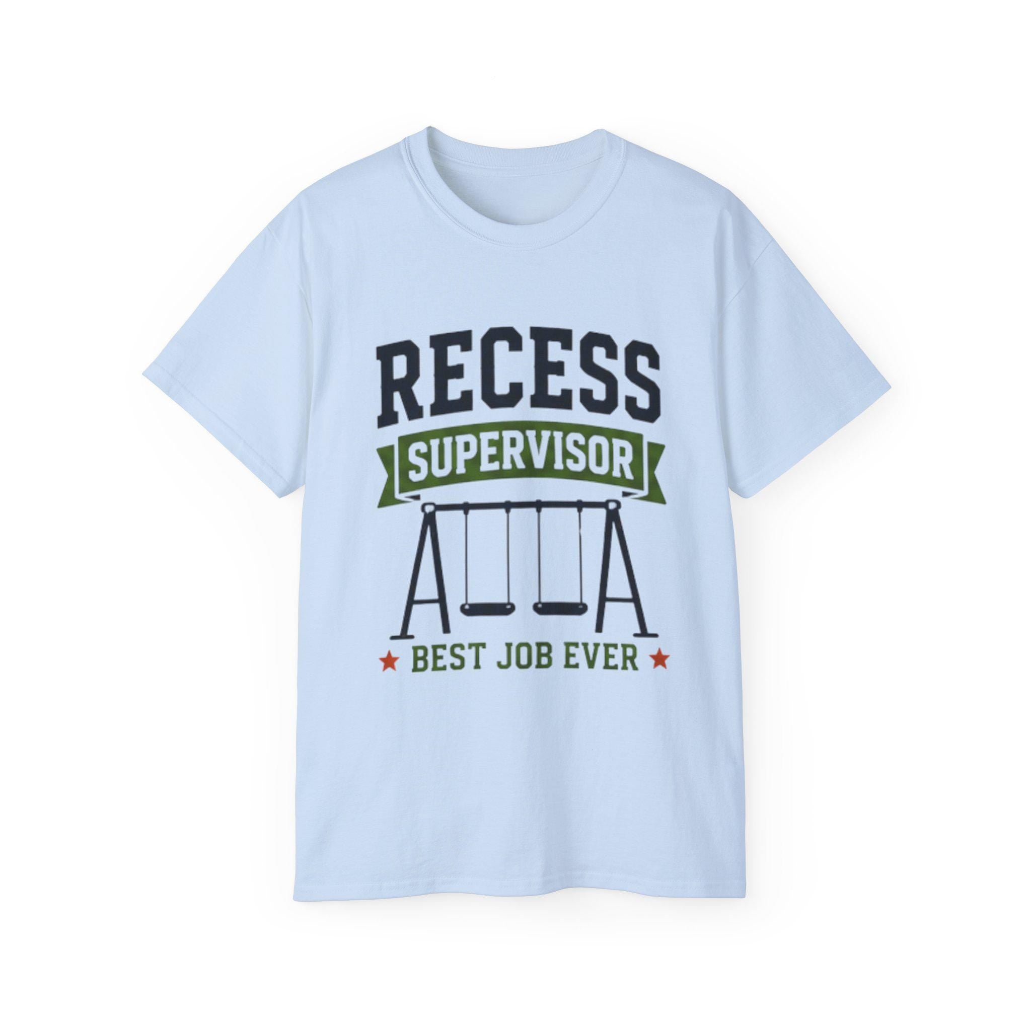Recess Supervisor T-Shirt | Playground Swing Design, Dad Birthday Gift, Excellent Gift!