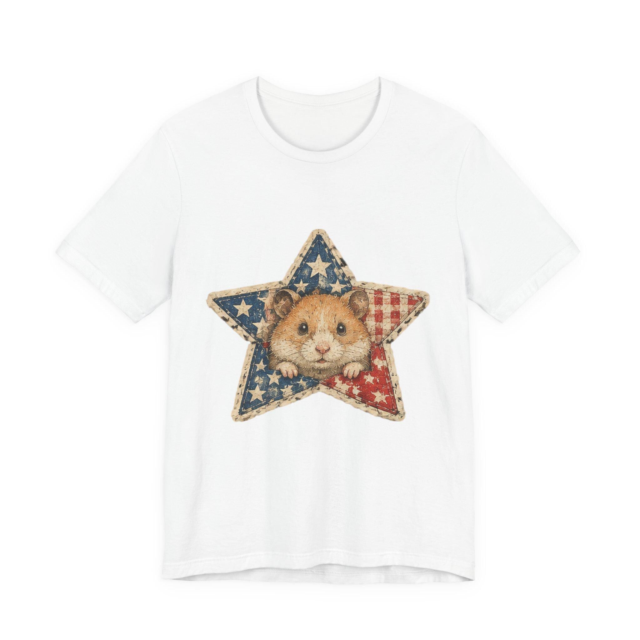Patriotic Star Hamster T-Shirt | Americana Flag Star Tee, Excellent Gift!