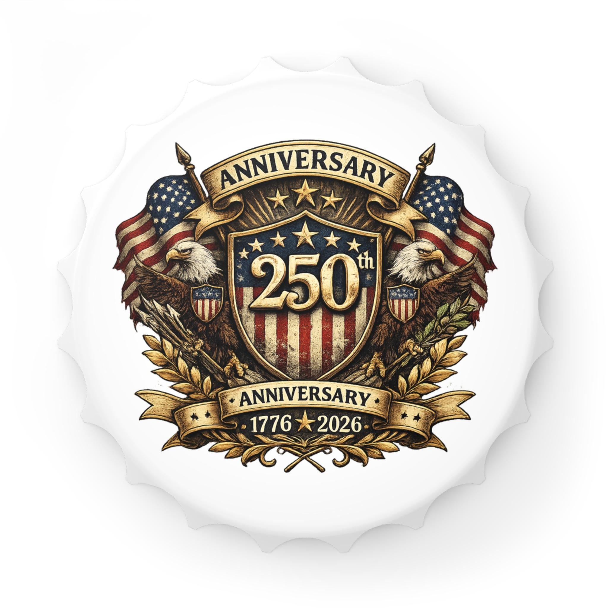 250th Anniversary Shield bottle opener | 1776 2026 Patriotic eagle, Excellent Gift!