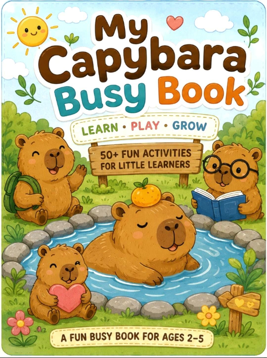 Capybara Busy Book Printable, Toddler Busy Binder Ages 2–5, Preschool Learning Activities, Fine Motor Matching Games, Homeschool PDF