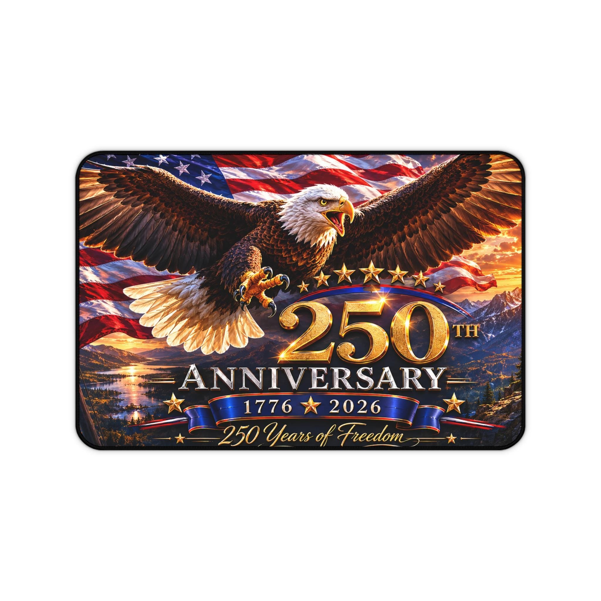 250th Anniversary Bald Eagle 1776-2026 Desk Mat | American Flag Patriotic, Excellent Gift!