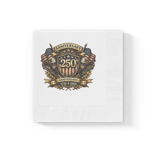 250th Anniversary Crest Napkins | 1776-2026 Patriotic Party Napkin, Excellent Gift!