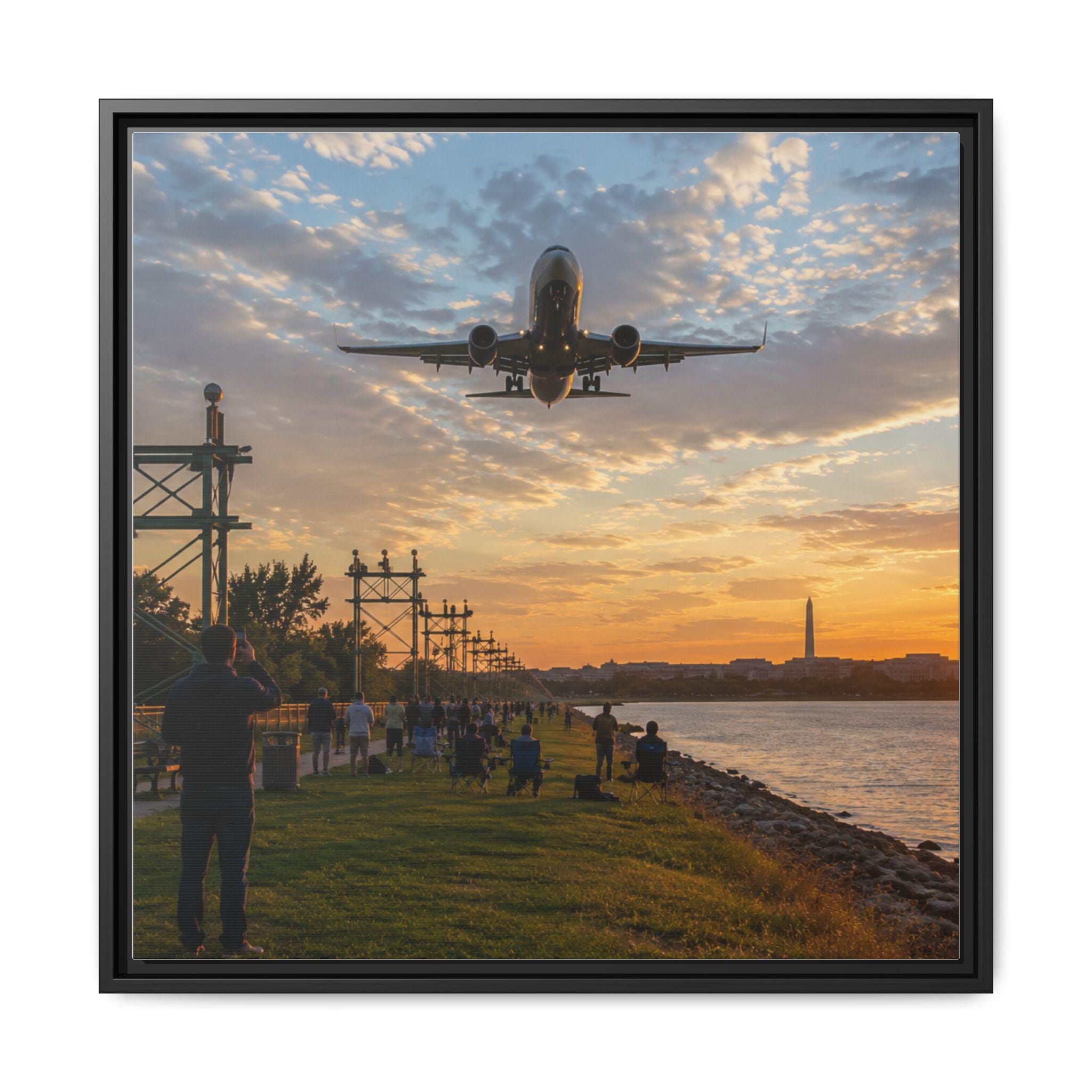 Gravelly Point Plane Landing Photography | Arlington Potomac Sunset (Digital Print), Excellent Gift!