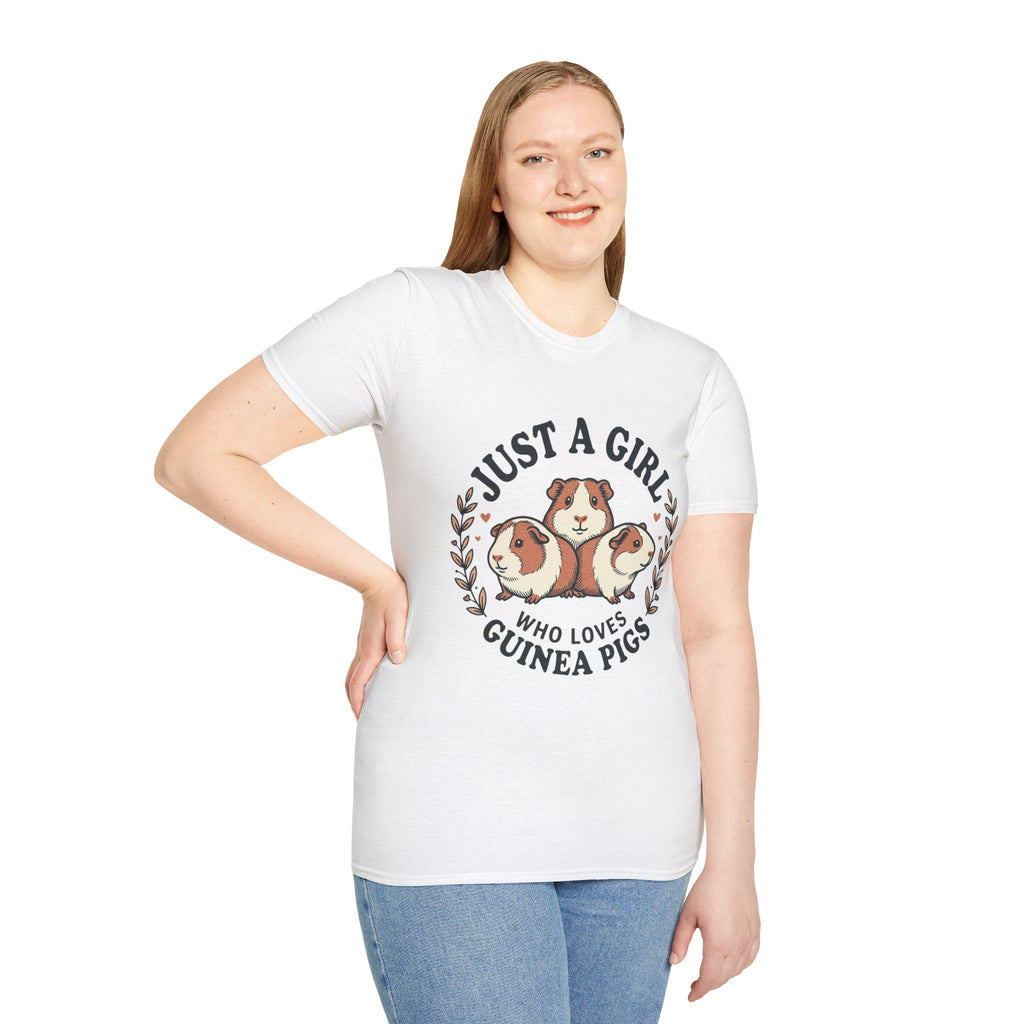 Just a Girl Who Loves Guinea Pigs T-Shirt | Guinea Pig Illustration