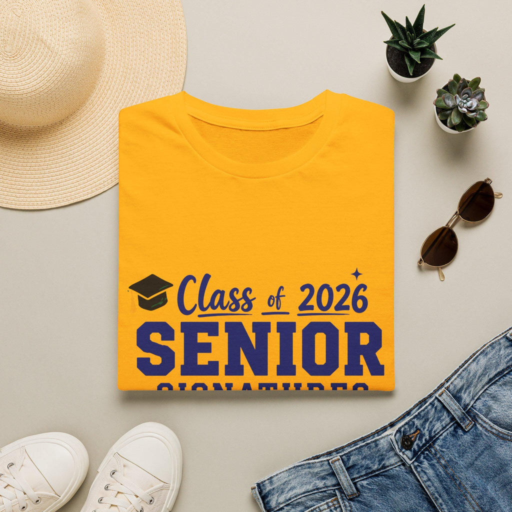 Class of 2026 Senior Signatures T-Shirt | Graduation Cap Design