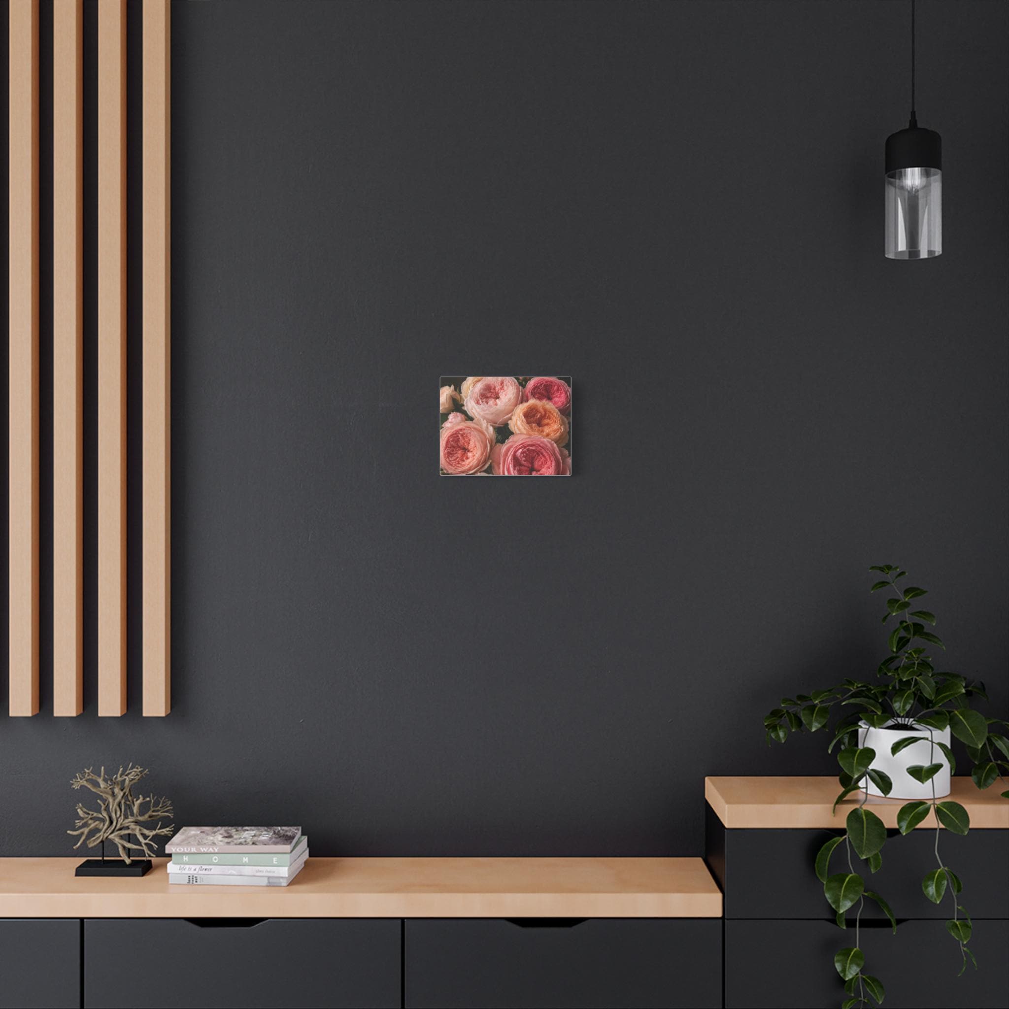 Pink Garden Roses Canvas, Excellent Gift!