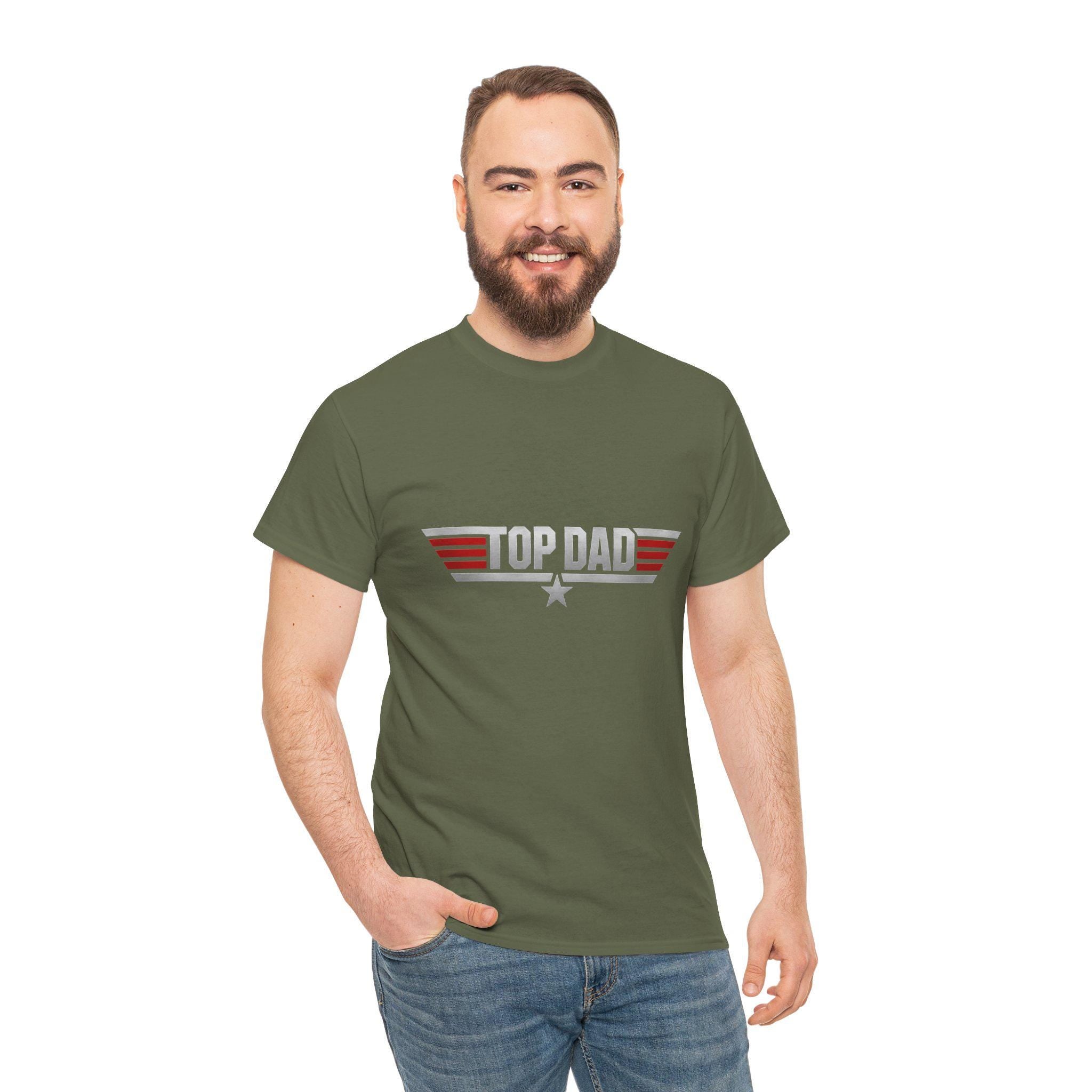 Top Dad retro wings Tee | Father graphic shirt, military star logo, Excellent Gift!