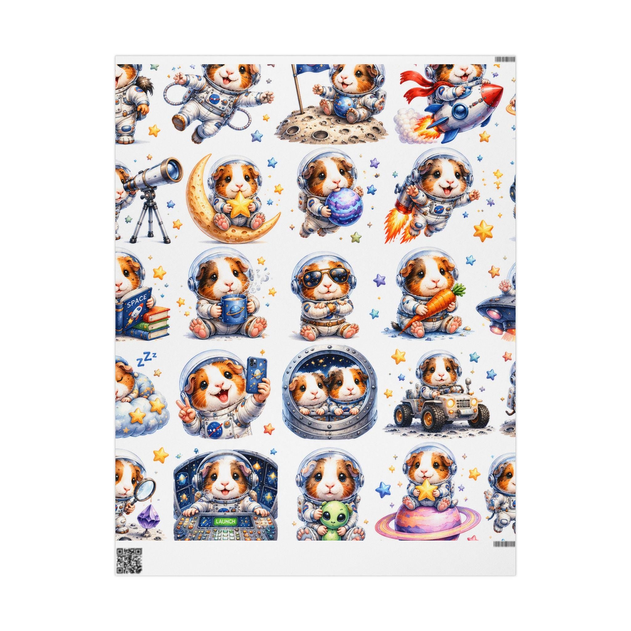 Space Guinea Pig Wrapping Paper | Astronaut Whimsical Gift Wrap, Excellent Gift!