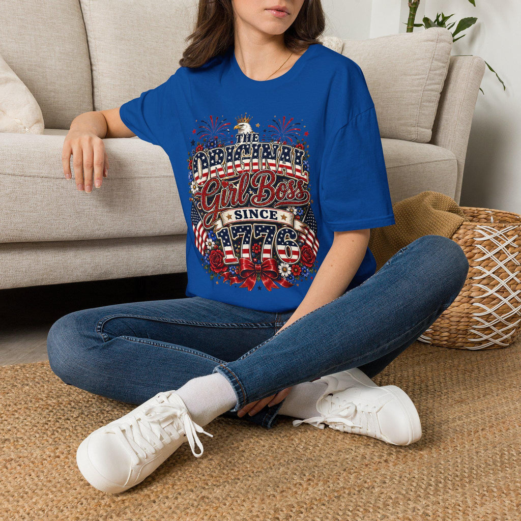 Original Girl Boss T-Shirt | Patriotic 1776 Stars Stripes Graphic Tee, Excellent Gift!