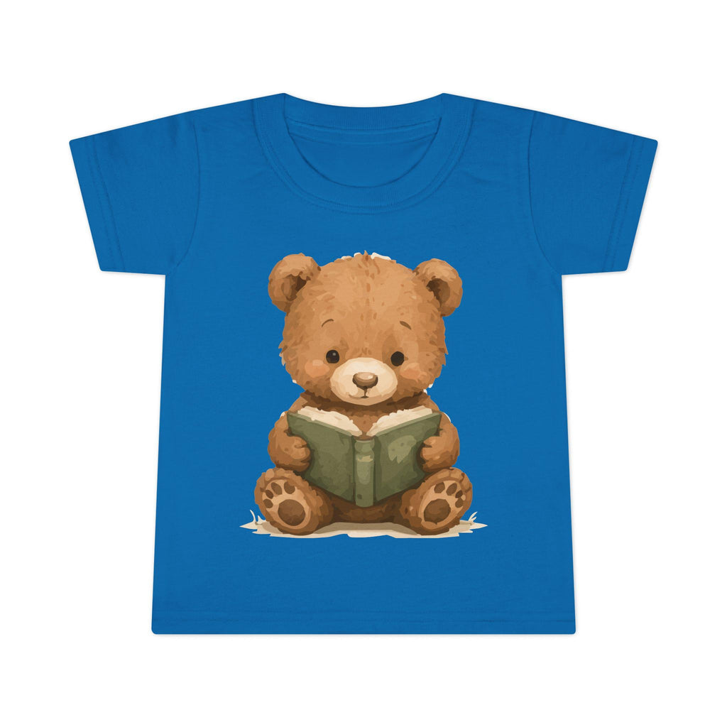 Toddler T-Shirt: Reading Teddy Bear Graphic Tee – Soft Cotton Apparel, Excellent Gift!