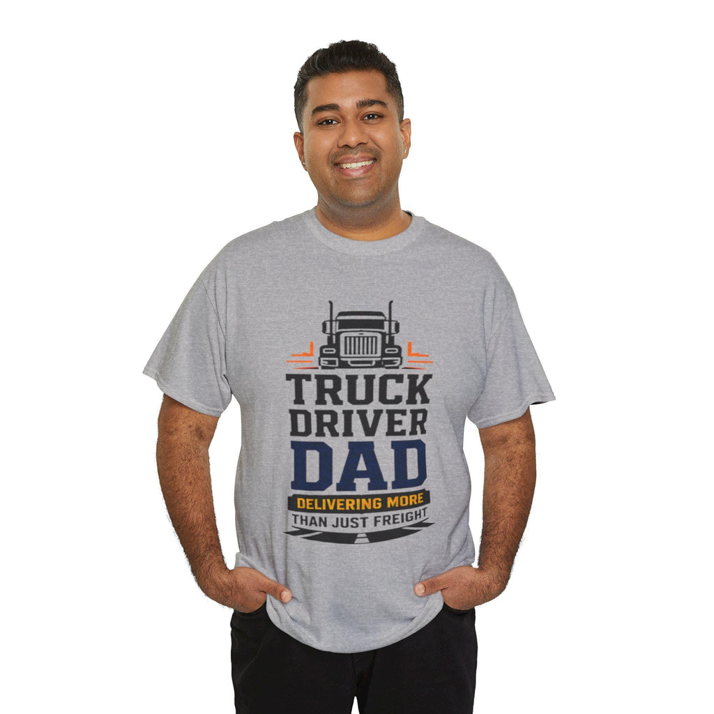 Truck Driver Dad T-Shirt | Heavyweight Cotton, Long-Haul Life Graphic, Excellent Gift!