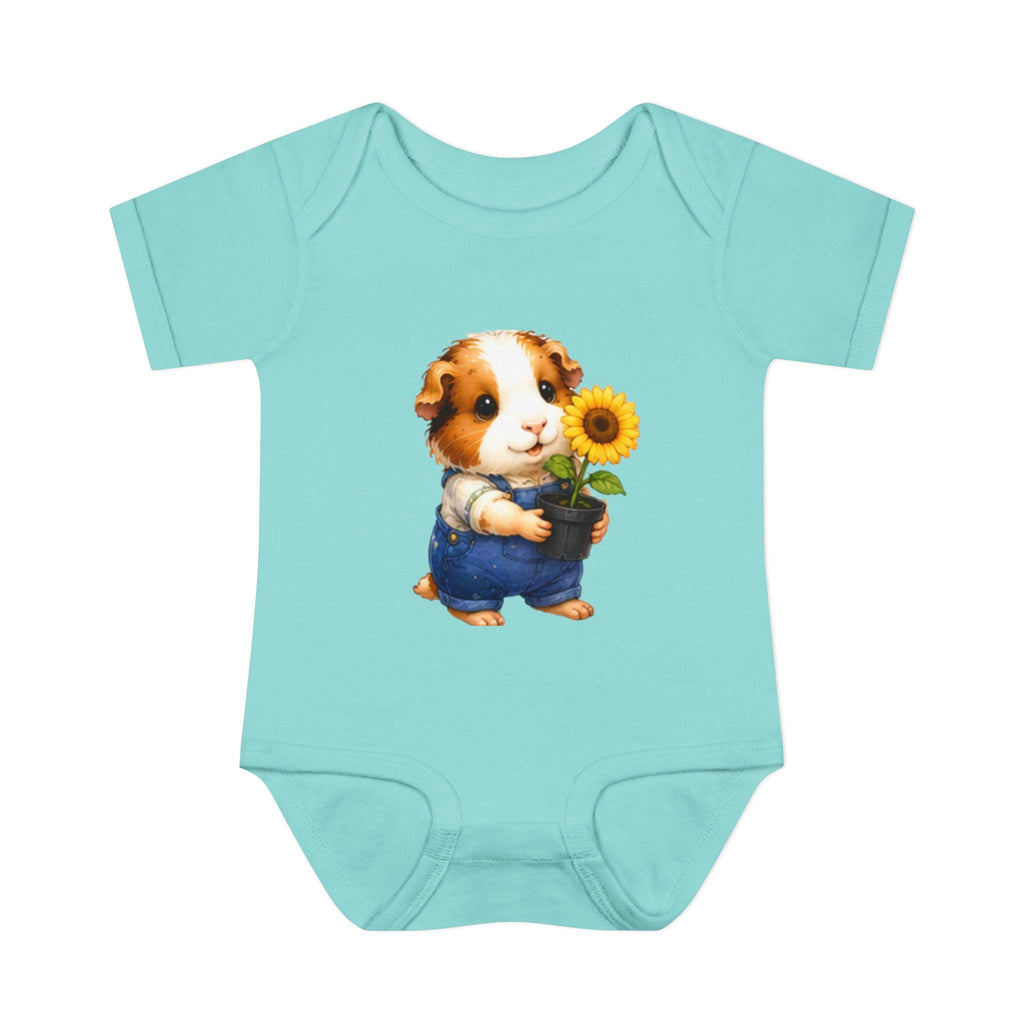 Guinea Pig Sunflower Infant Bodysuit | Garden Baby Onesie, Cotton Comfort, Excellent Gift!