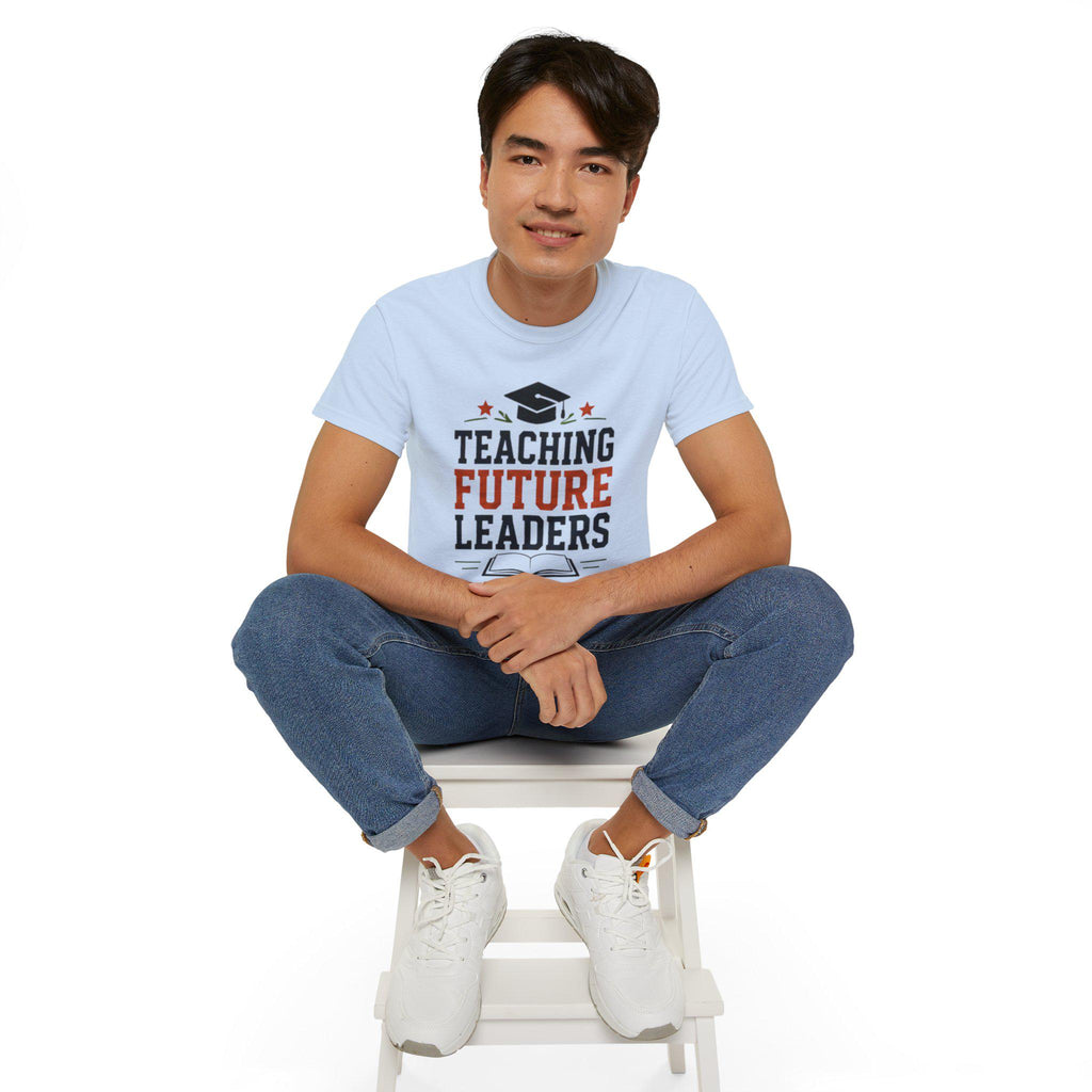 Teaching Future Leaders T-Shirt | Teacher Graduation Cap Book Design | Father's Day, Dad Birthday Gift, Excellent Gift!