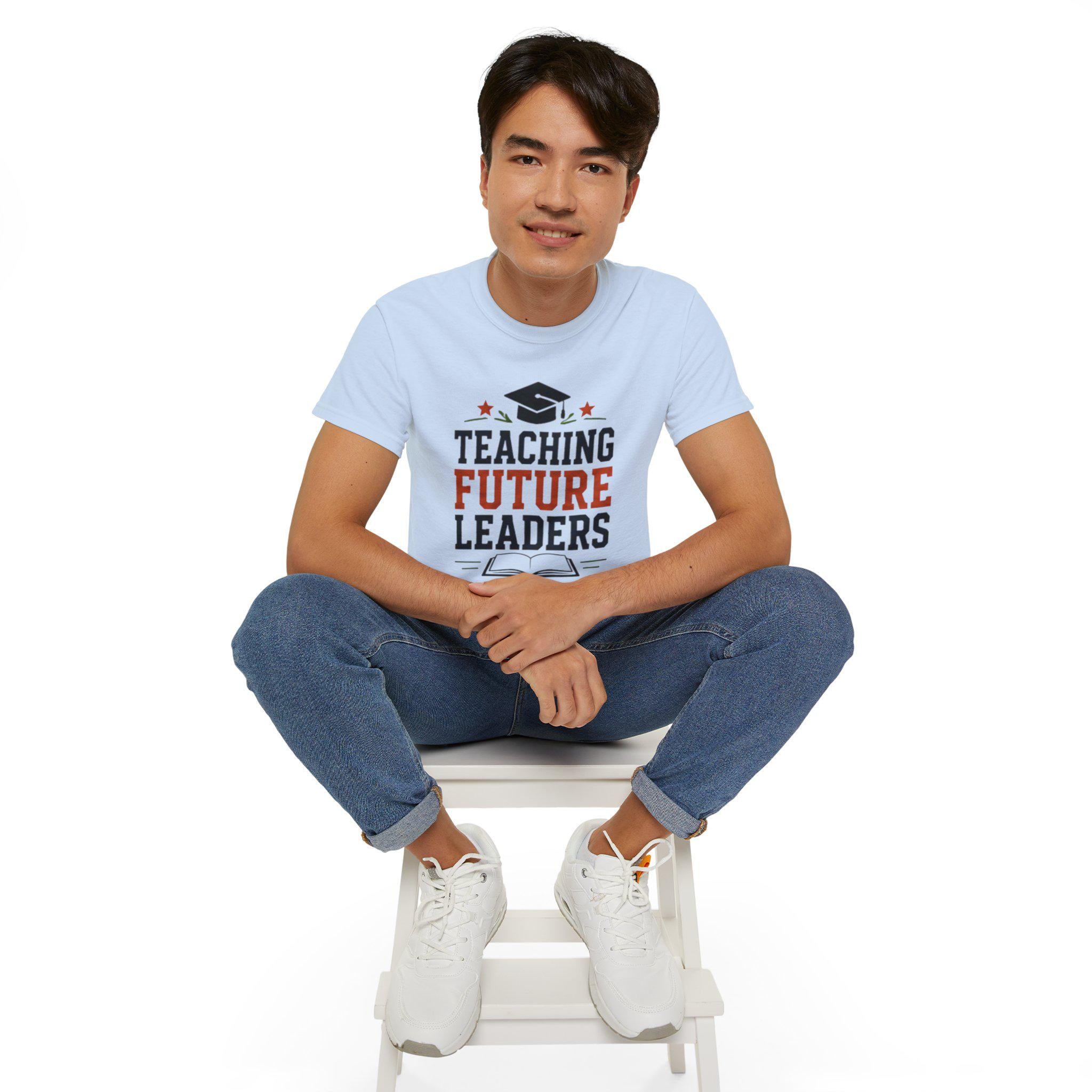 Teaching Future Leaders T-Shirt | Teacher Graduation Cap Book Design | Father's Day, Dad Birthday Gift, Excellent Gift!