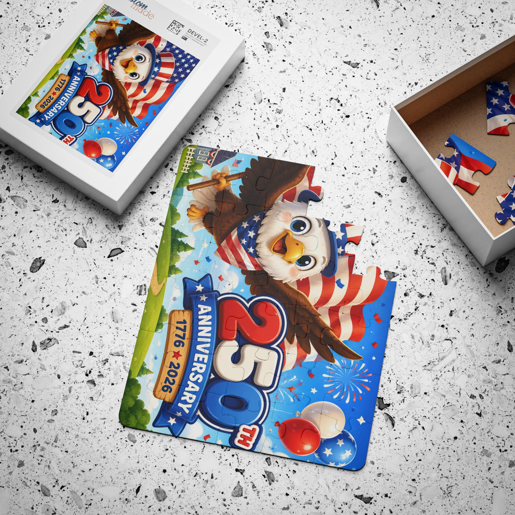 Patriotic Bald Eagle 250th Anniversary Kids Puzzle, Excellent Gift!