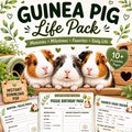 Guinea Pig Life Pack, Piggie Birthday Tracker, Adoption Profile, Favorite Foods Log, Guinea Pig Printable Bundle, Digital Download PDF