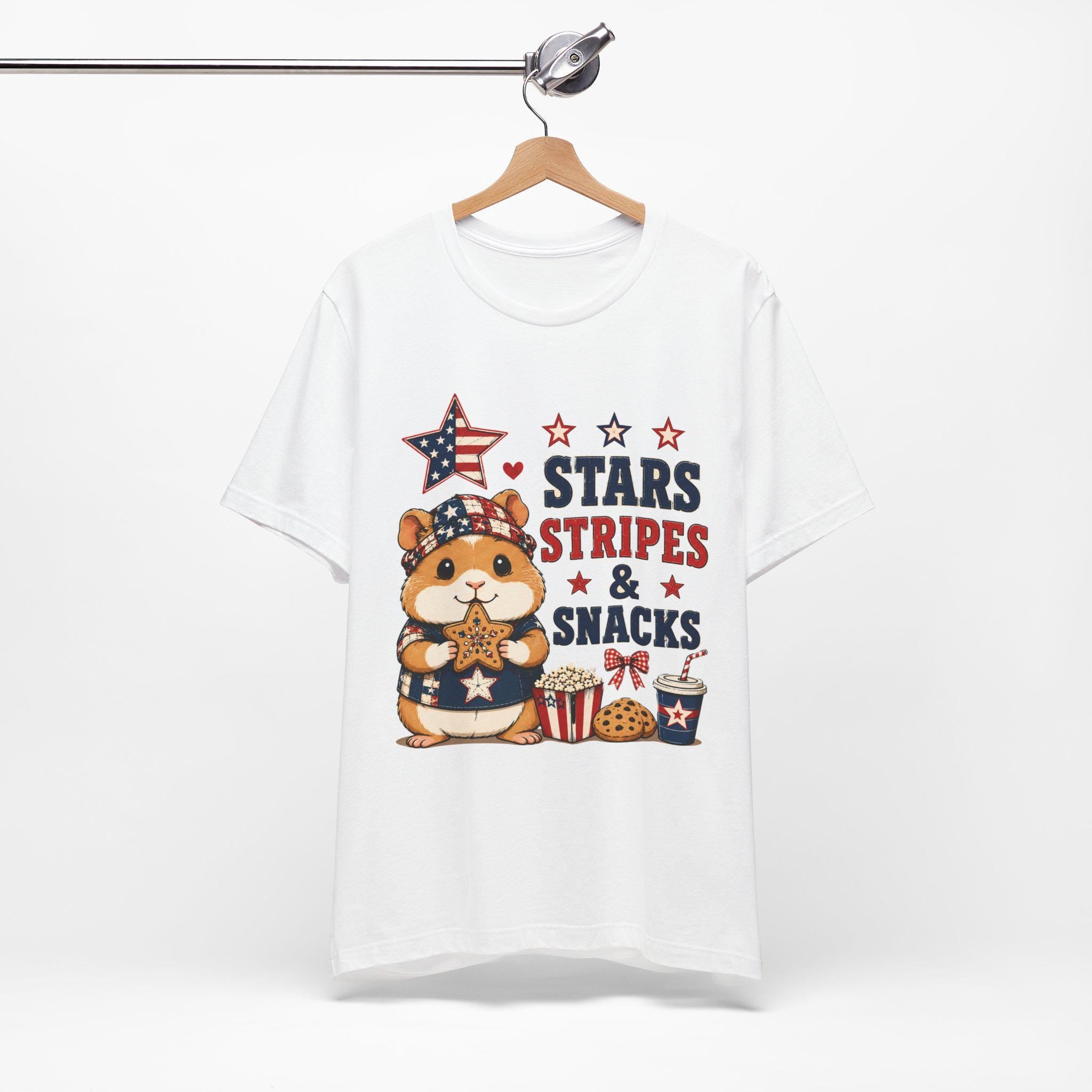 Hamster Fourth of July T-Shirt | Patriotic Stars Stripes Snacks Tee, Excellent Gift!