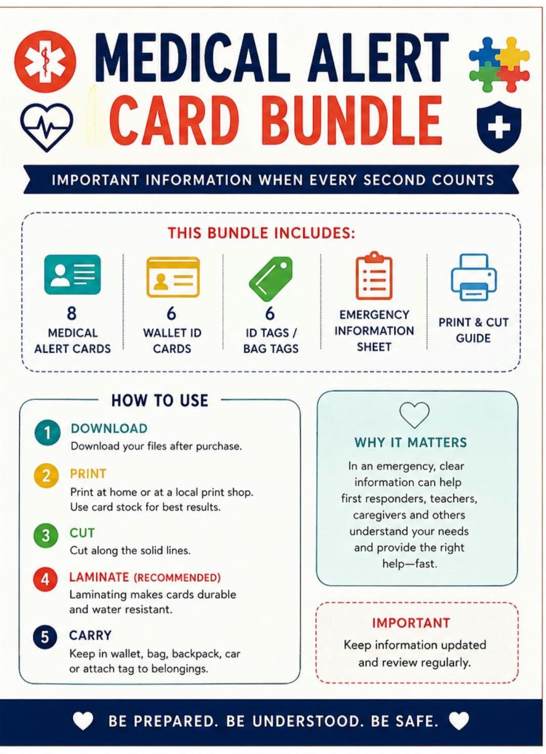 Special Needs ADHD Care Binder Printable | 26 Page Autism Medical Planner | Caregiver Forms | Disability Profile | Emergency Planning PDF