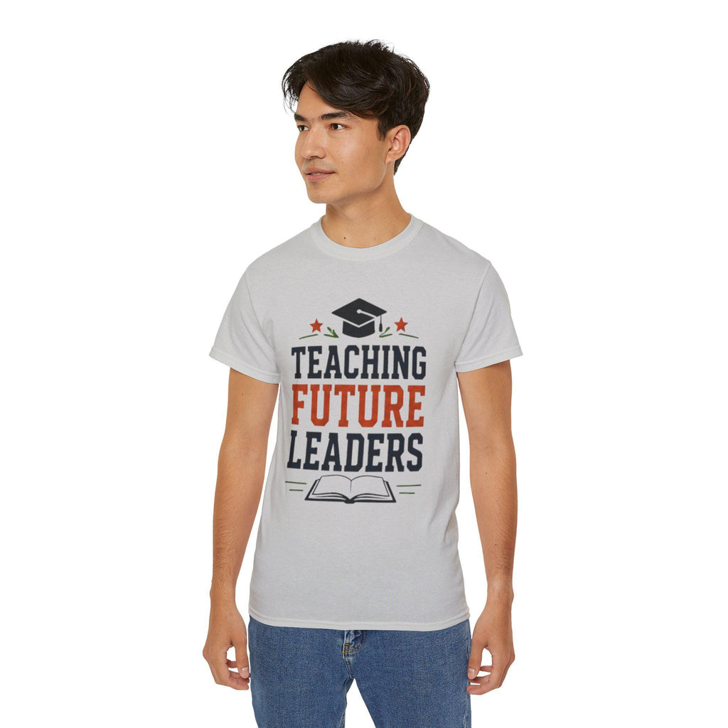 Teaching Future Leaders T-Shirt | Teacher Graduation Cap Book Design | Father's Day, Dad Birthday Gift, Excellent Gift!