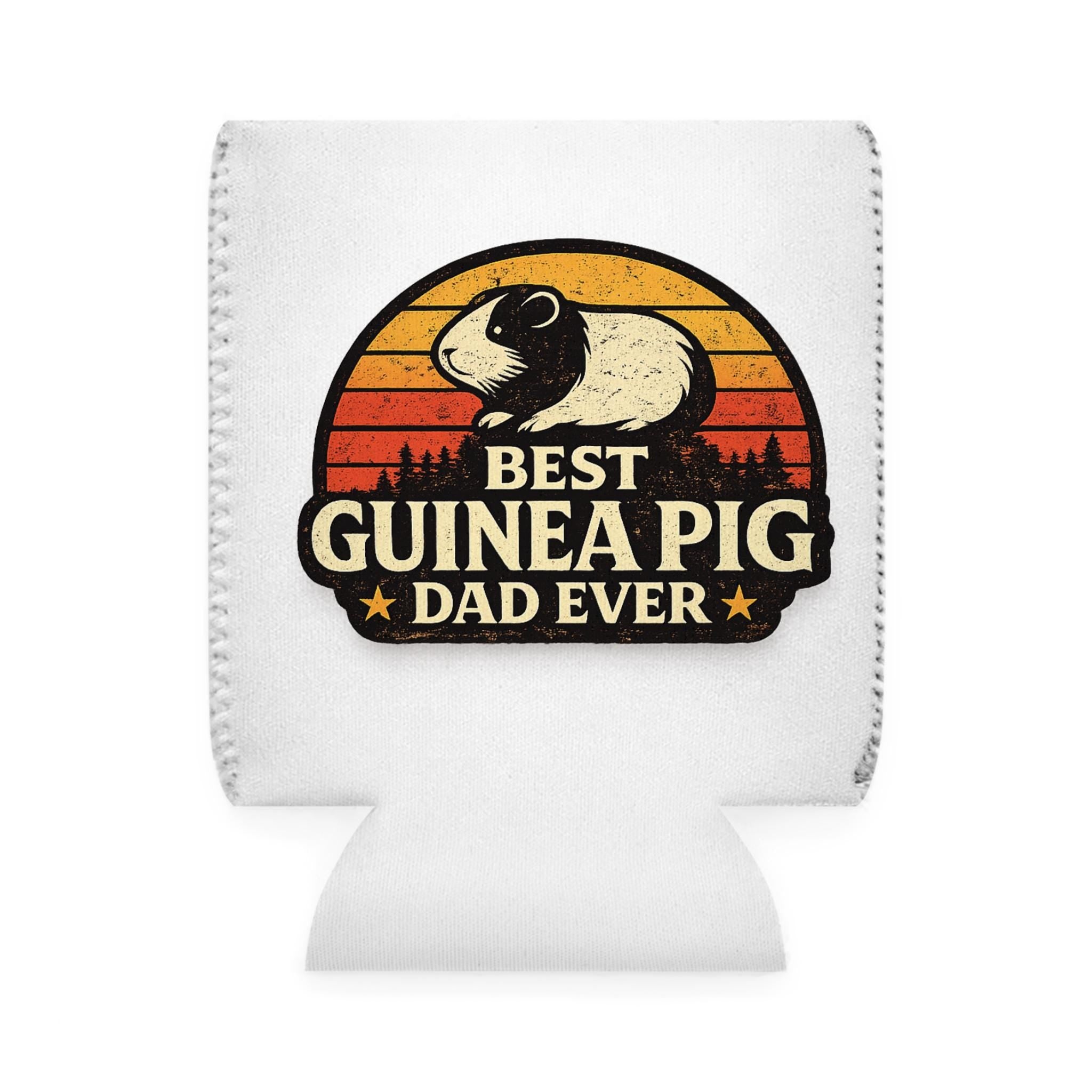 Retro Guinea Pig Dad Can Cooler Sleeve | Neoprene Drink Holder, Excellent Gift!
