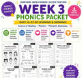 Homeschool Phonics Packet, Science of Reading Worksheets, Week 3, K-2 Reading Activities (Digital Download)