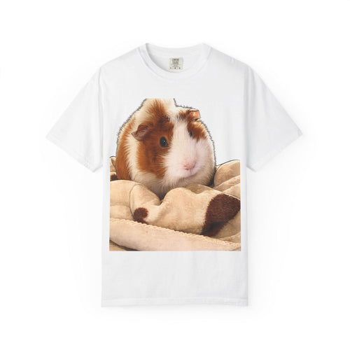 Custom Guinea Pig Memorial Shirt, Personalized Pet Portrait Tee, Upload Photo, Unisex Garment-Dyed T-shirt