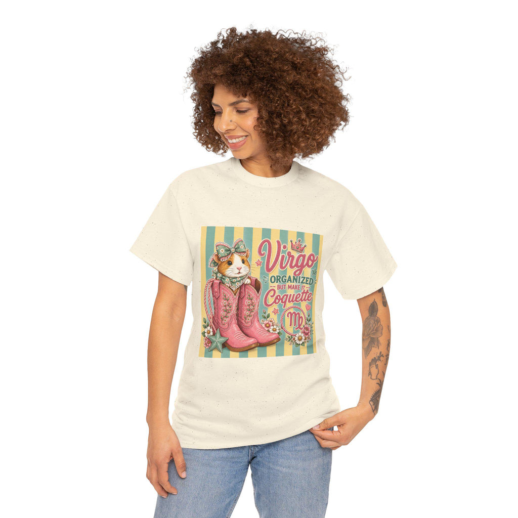 Virgo Guinea Pig with Cowboy Boots Tee | Zodiac Virgo Organized Coquette, Excellent Gift!