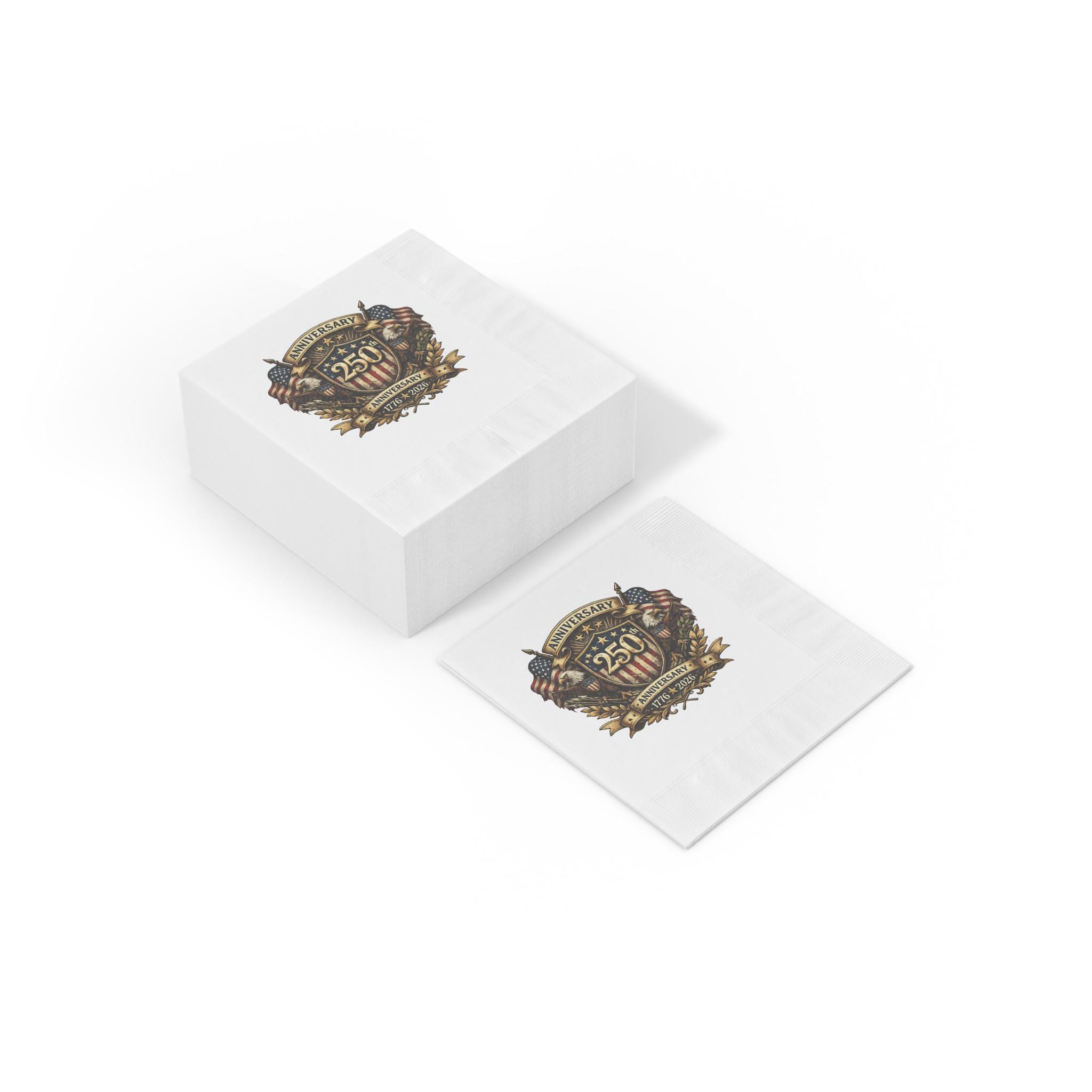 250th Anniversary Crest Napkins | 1776-2026 Patriotic Party Napkin, Excellent Gift!