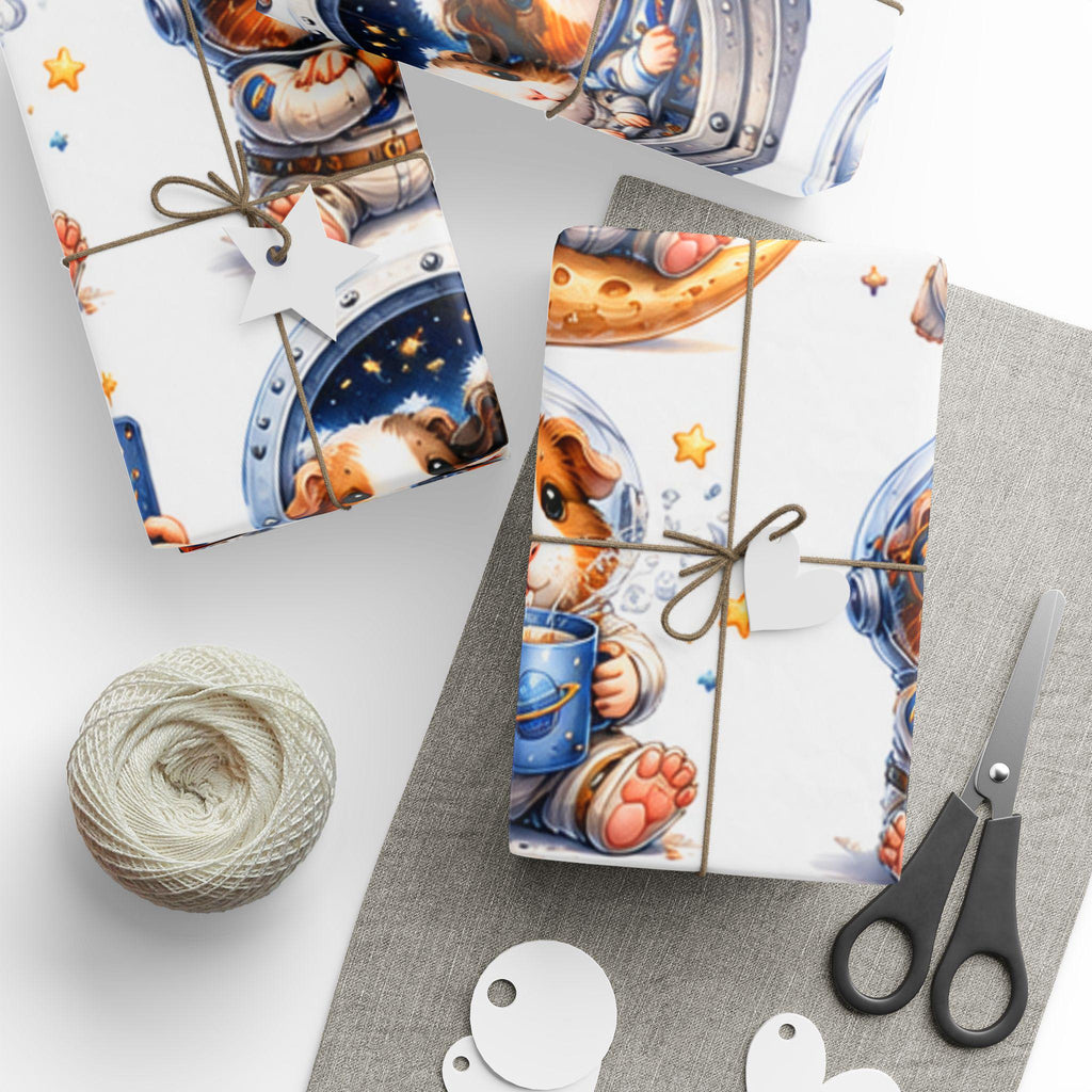 Space Guinea Pig Wrapping Paper | Astronaut Whimsical Gift Wrap, Excellent Gift!
