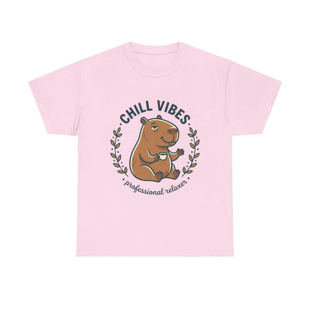 Capybara Chill Vibes Tee | Relaxing Capybara Illustration, Casual Animal Shirt