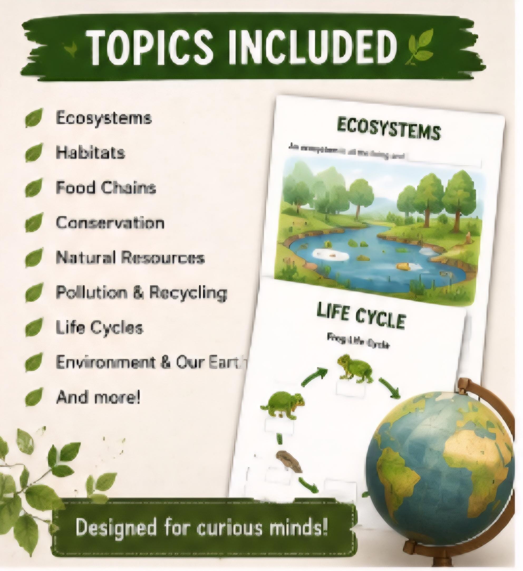 Environmental Studies Homeschool Packet Printable, Ecosystems and Conservation Worksheets, Earth Science Unit PDF
