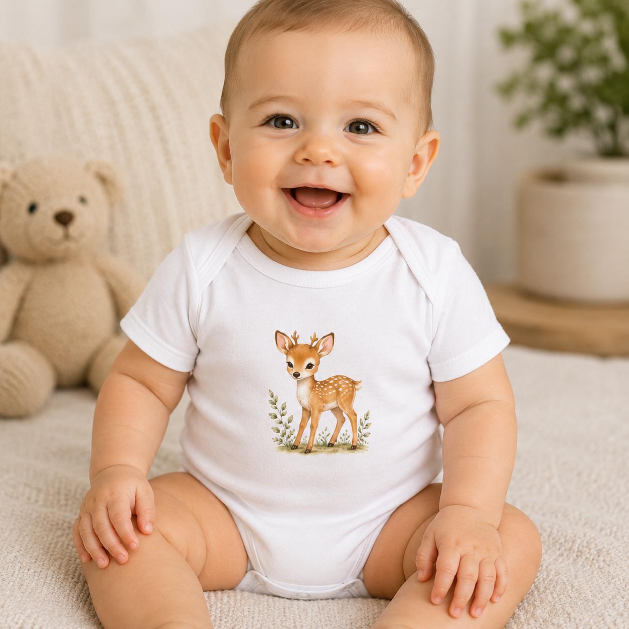 Woodland Fawn Onesie | Watercolor Deer Infant Outfit, Excellent Gift!