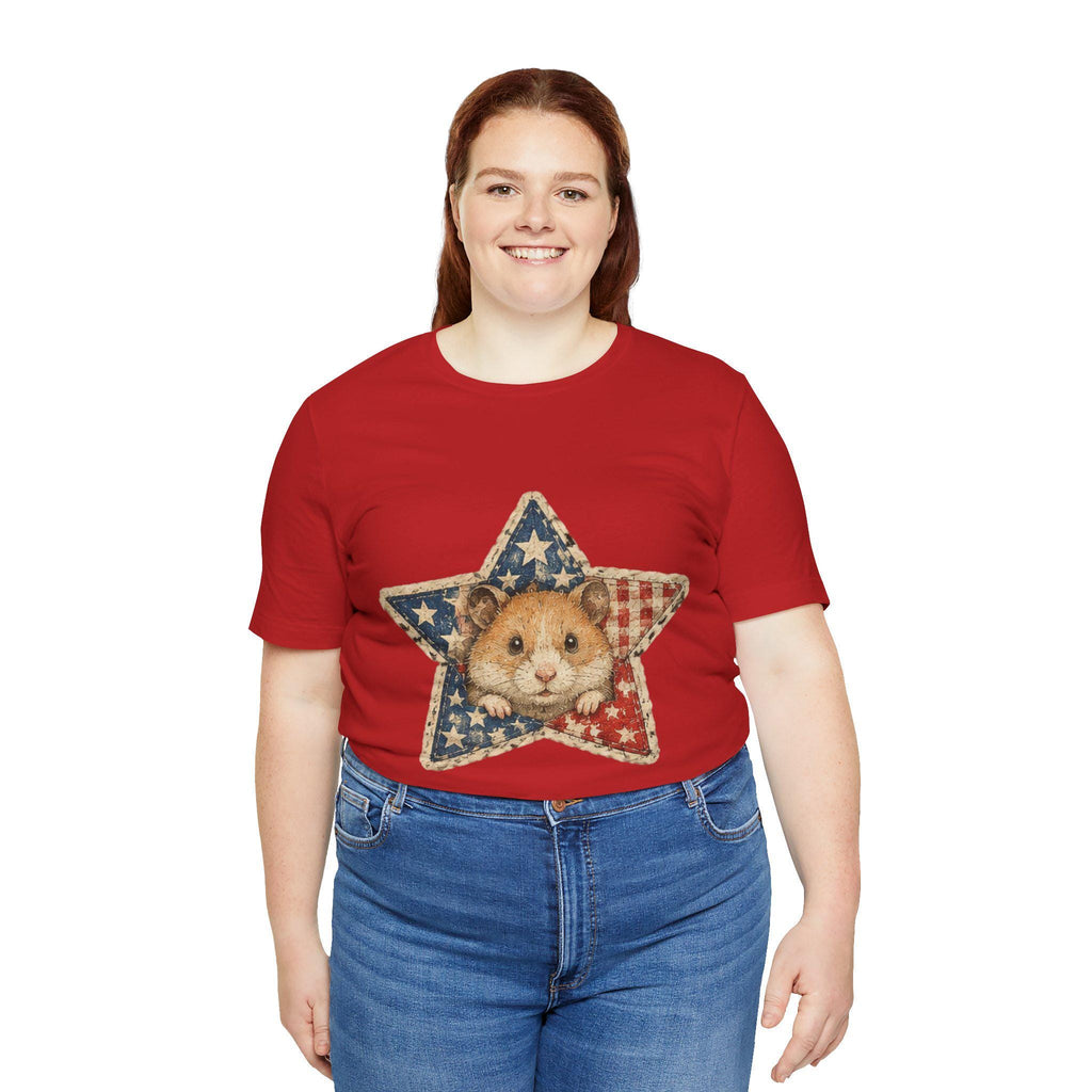 Patriotic Star Hamster T-Shirt | Americana Flag Star Tee, Excellent Gift!